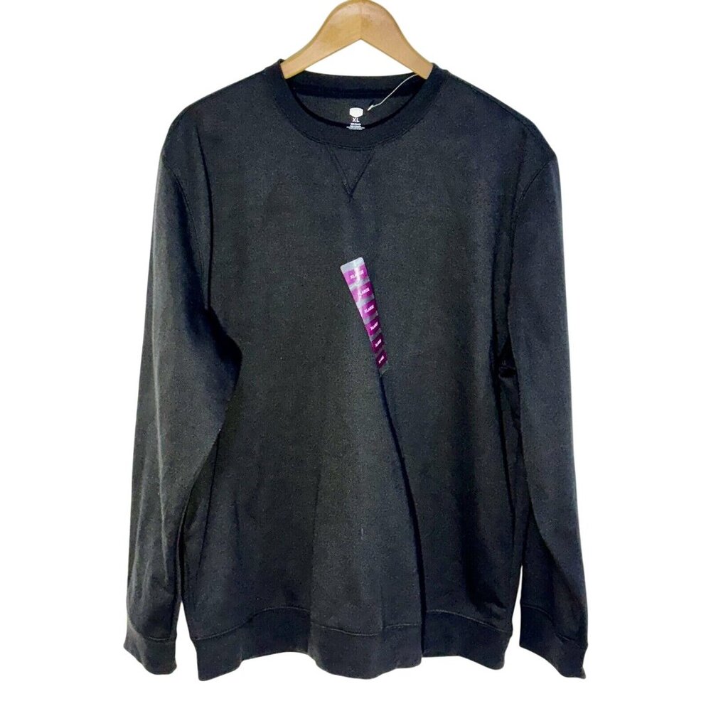 Berkley Jensen Mens Black Crewneck Sweatshirt XL Polyester